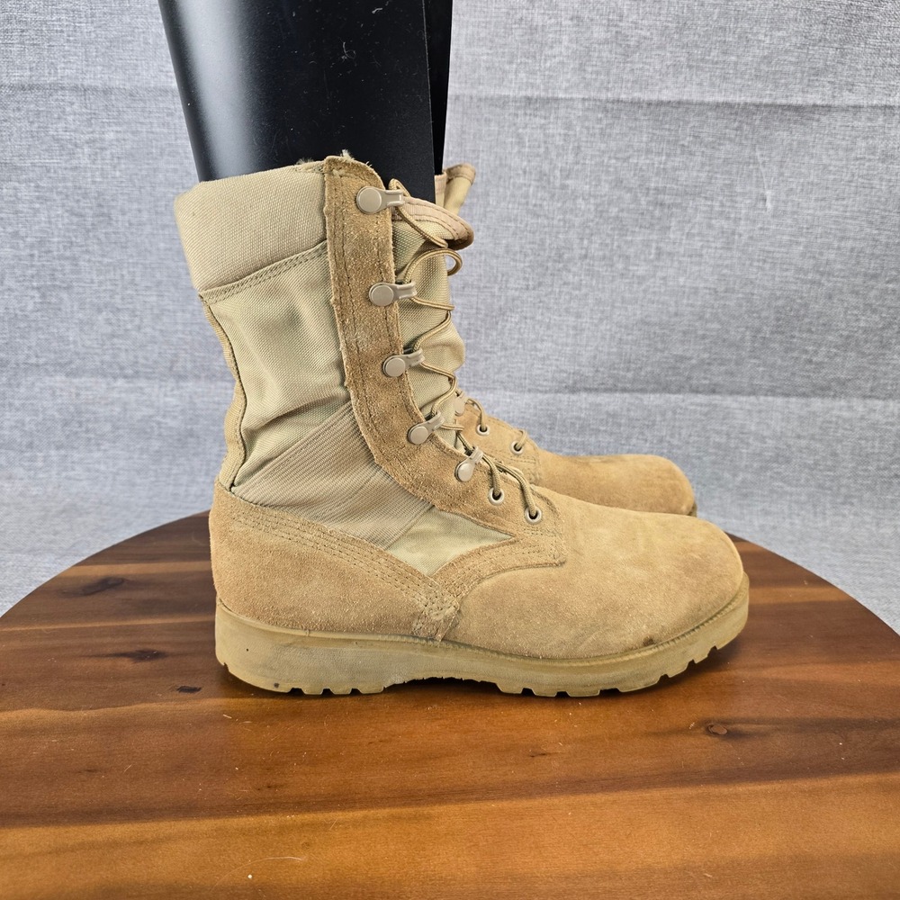Vibram Tan Suede Nylon Military‎ Combat Tactical Boots Womens Round Toe Sz 8.5